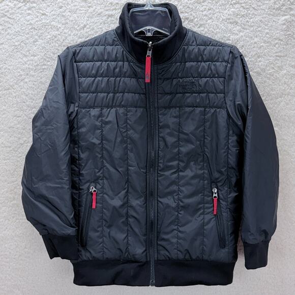 The North Face Boys Reversible Yukon Jacket Size M 10/12 Black Zip Up Outdoor - Picture 1 of 13